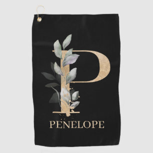 Serviette De Golf P Monogramme Floral Personnalisé