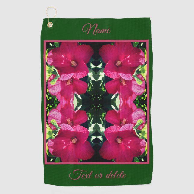 Serviette De Golf Paire de fleurs Hibiscus rouge Abstraite personnal (Devant)