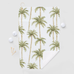Serviette De Golf Palmiers blancs verts tropicaux