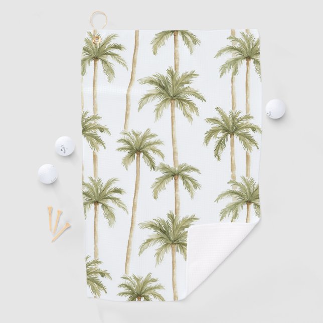 Serviette De Golf Palmiers Blancs Verts Tropicaux (En situation)