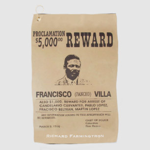 Serviette De Golf Pancho Villa 🔥 Héros Général Mexicain