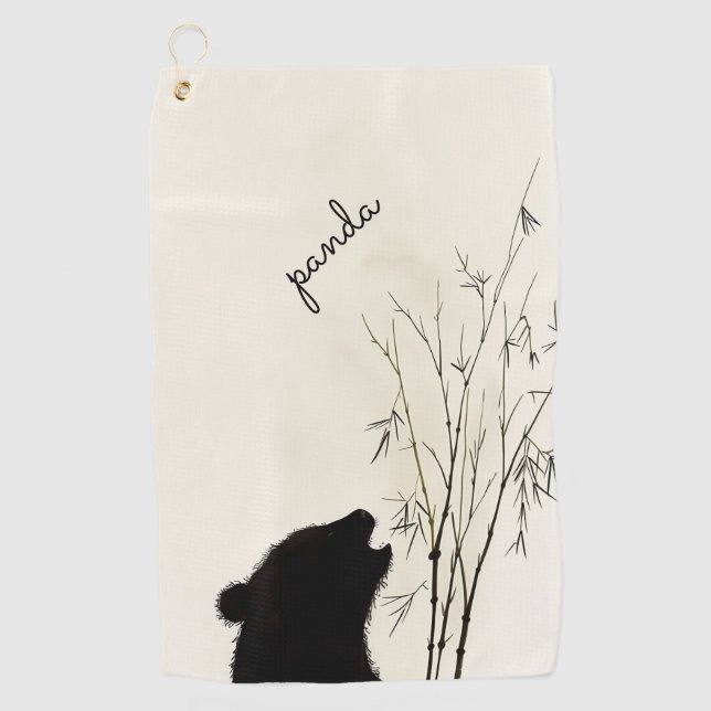 Serviette De Golf Panda Silhouette (Devant)