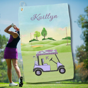 Serviette de golf Panier de golf Lavande Violette 
