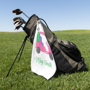 Serviette De Golf Panier de golf Preppy Pink Personnalisé