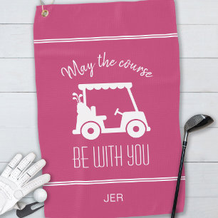 Serviette De Golf Panier de Golf Rose Mignon Citation de Golfeur Mon