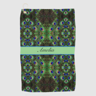 Serviette De Golf paon psychédélique personnalisable