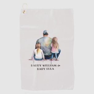 Serviette De Golf Papa et filles personnalisées (9)