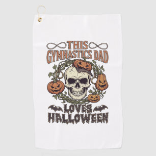 Serviette De Golf Papa Gymnastique Aime Halloween Crâne Citrouilles