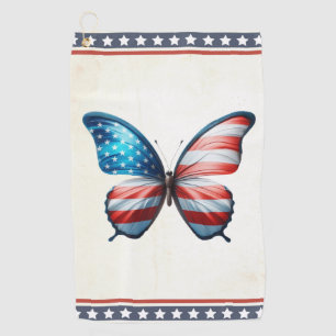 Serviette De Golf papillon 4 juillet patriotique américain