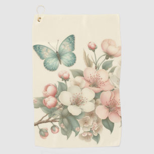 Serviette De Golf Papillon à ressort/floral vintage