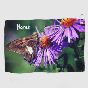 Serviette De Golf Papillon Belle Dame Aster Fleur Personnalisée