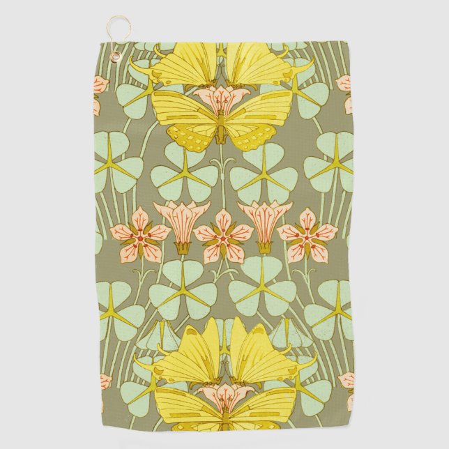 Serviette De Golf Papillon Floral Botanique coloré (Devant)