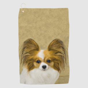 Serviette De Golf Papillon (Hound Tri) Peinture - Art Chien original