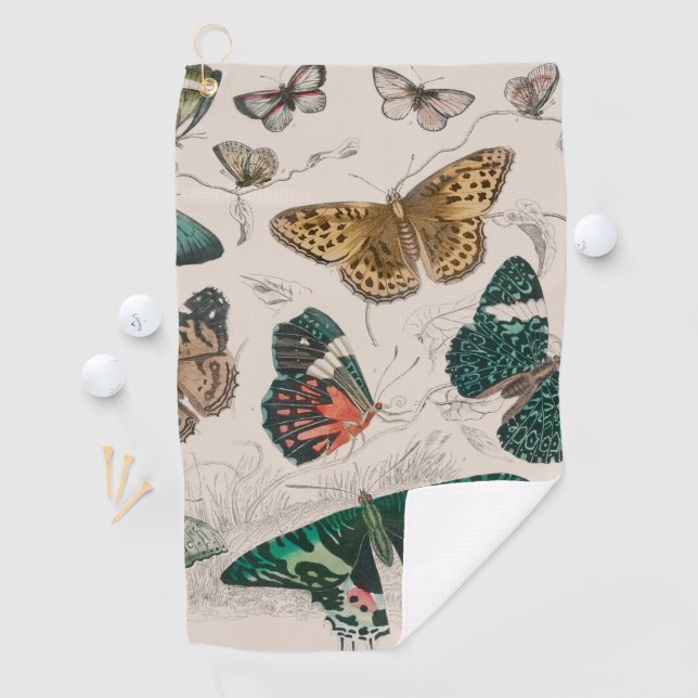 Serviette De Golf Papillons Collection Antique Papillons (En situation)