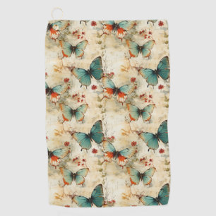 Serviette De Golf Papillons et fleurs Vintages colorés (3)