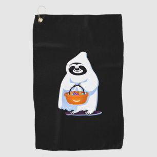 Serviette De Golf Paresseux d'Halloween déguisé en fantôme faisant d