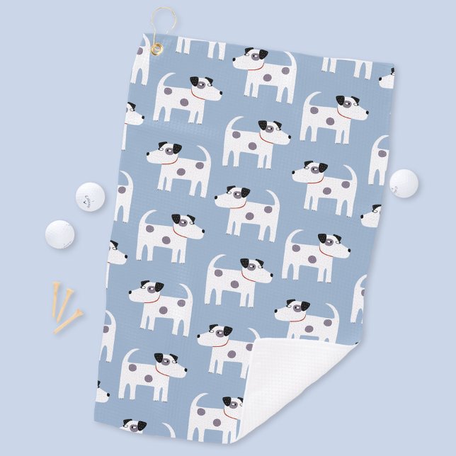 Serviette De Golf Parson Jack Russell Terrier Chien Motif bleu (Fun Parson Jack Russell terrier dog pattern golf towel)