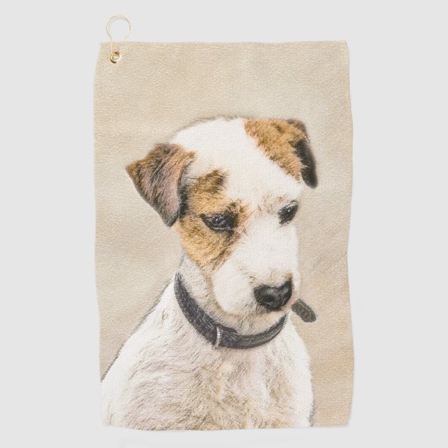 Serviette De Golf Parson Jack Russell Terrier Peinture - Dog Art (Devant)