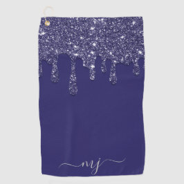Serviette De Golf Parties scintillant bleue marine moderne élégant