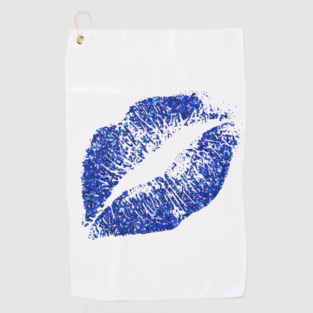 Serviette De Golf Parties scintillant bleues élégantes #2 (Devant)