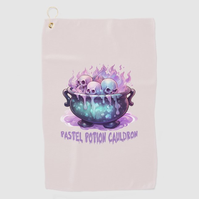 Serviette De Golf Pastel Potion Cauldron (Devant)