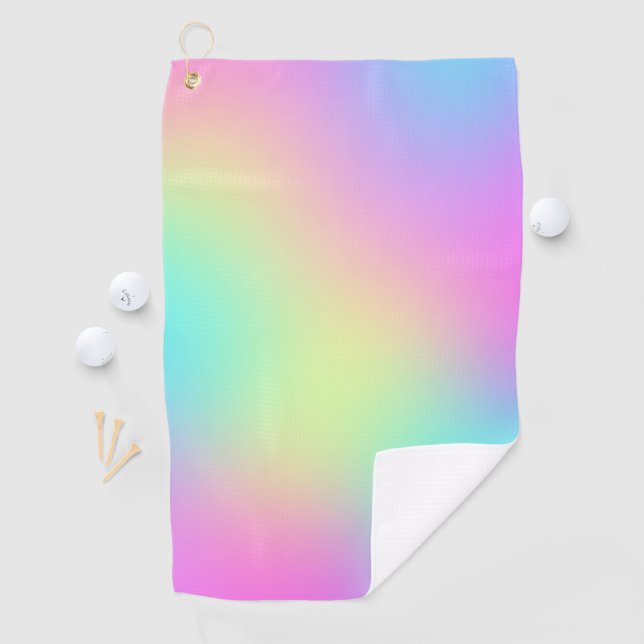 Serviette De Golf Pastel Rainbow Colonnes Abstrait Blur Gradient Omb (En situation)