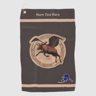 Serviette De Golf Patch Flying Moose Aviation