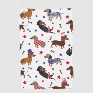 Serviette De Golf Patriotique Dachshund