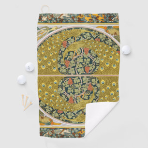 Serviette De Golf Peacock Art Nouveau Style rond design complexe