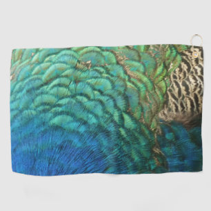 Serviette De Golf Peacock Plumes I Colorful Abstrait Nature Design