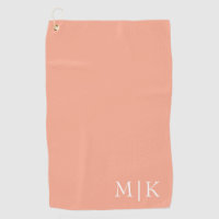 Pêche et blanc | Monogramme moderne