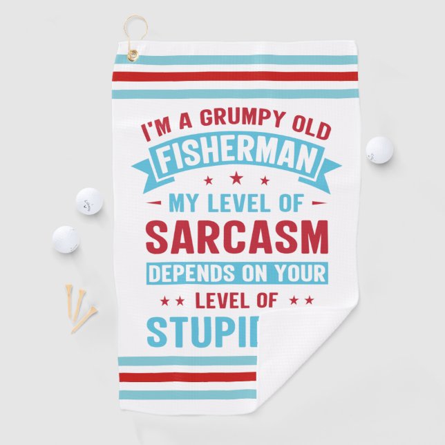 Serviette De Golf Pêcheur Funny Sarcasme nouveauté Humour cadeau (En situation)