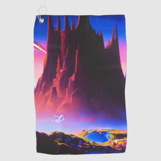 Serviette De Golf Peinture à l'huile Dream World (Devant)