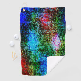 Serviette De Golf Peinture ancienne rayée bleu et rouge avec la fine