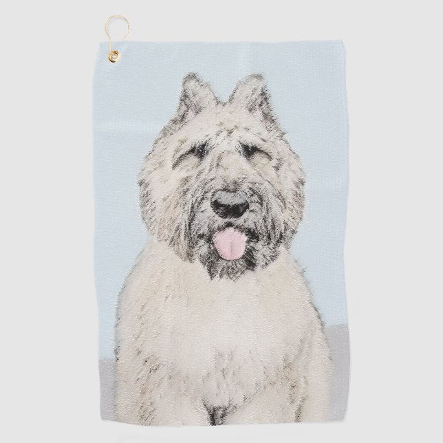 Serviette De Golf Peinture de Bouvier des Flandres - Art original de (Devant)