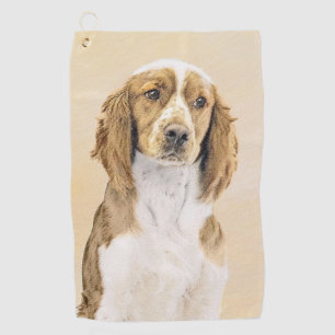 Serviette De Golf Peinture d'espagnol Welsh Springer - Art original