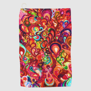 Serviette De Golf Peinture tourbillonnante abstraite colorée mignonn