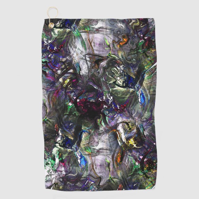 Serviette De Golf Peintures lourdes collées se chevauchant dans un m (Devant)