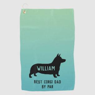 Serviette De Golf Pembroke Welsh Corgi Chien Silhouette Personnalisé
