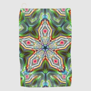 Serviette De Golf Pentagone kaléidoscope vert avec ton boisé doux t