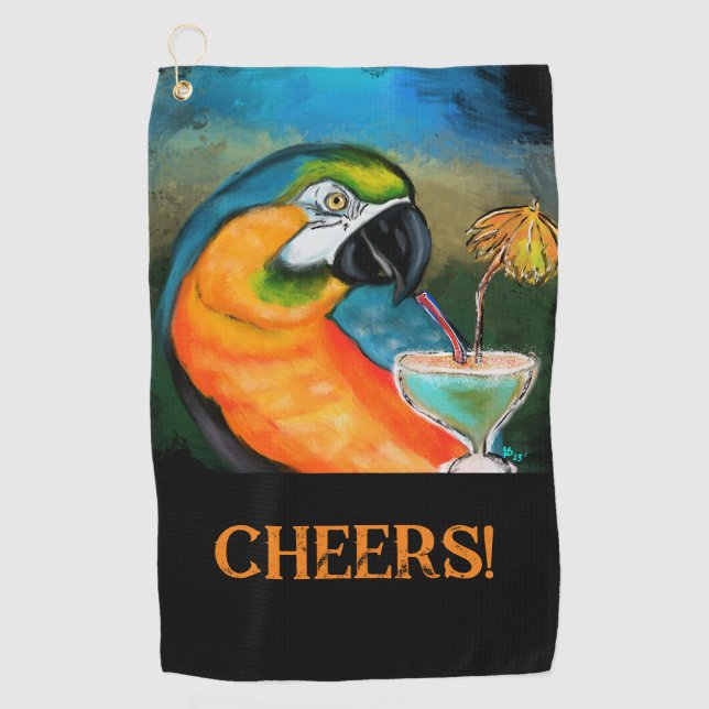 Serviette De Golf Perroquets de fête (Devant)