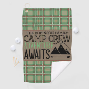 Serviette De Golf PERSONALIZED NAME Cabin Camping Adventure