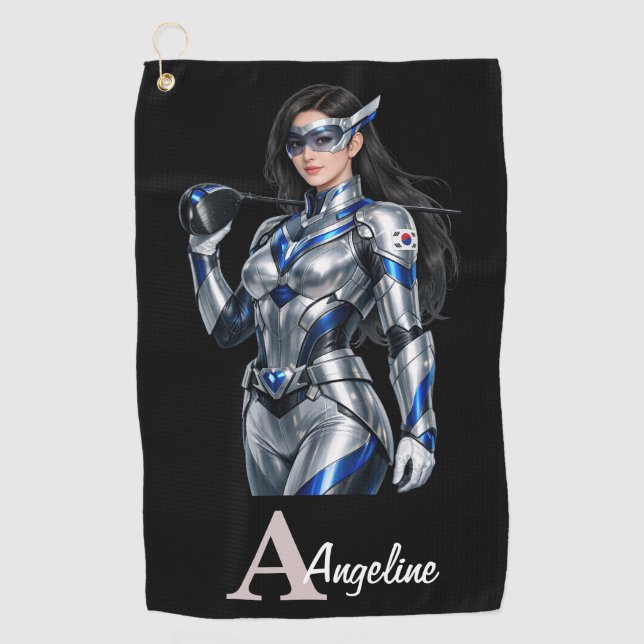 Serviette De Golf Personalized Superhero Golf Towel (Devant)