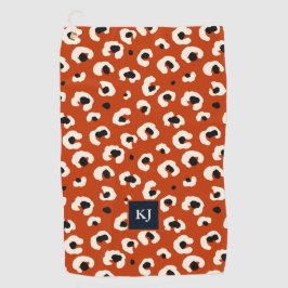 Serviette De Golf Personnalisé Bold Leopard Monogramme