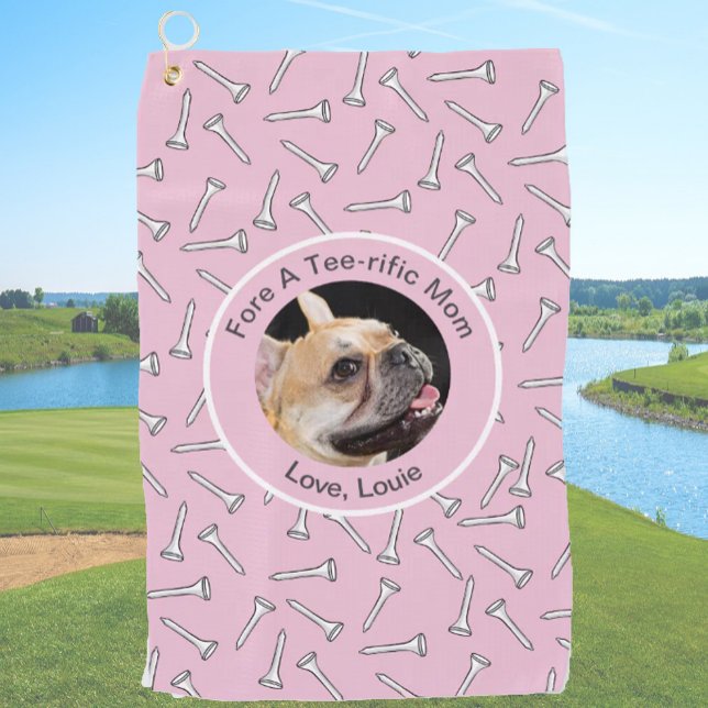 Serviette De Golf Personnalisé chien photo golfeur cadeau drôles dam (Créateur téléchargé)