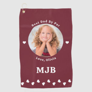 Serviette De Golf Personnalisé Meilleur Papa Jamais Par Photo Rouge