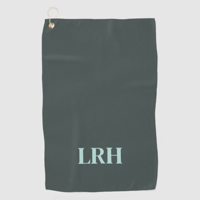 Serviette De Golf Personnalisé Moderne Initiale Simple Monogramme Ve (Devant)