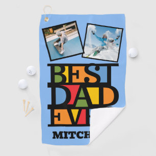 Serviette De Golf Personnalisé Nom & 2 Photos MEILLEUR PAPA JAMAIS