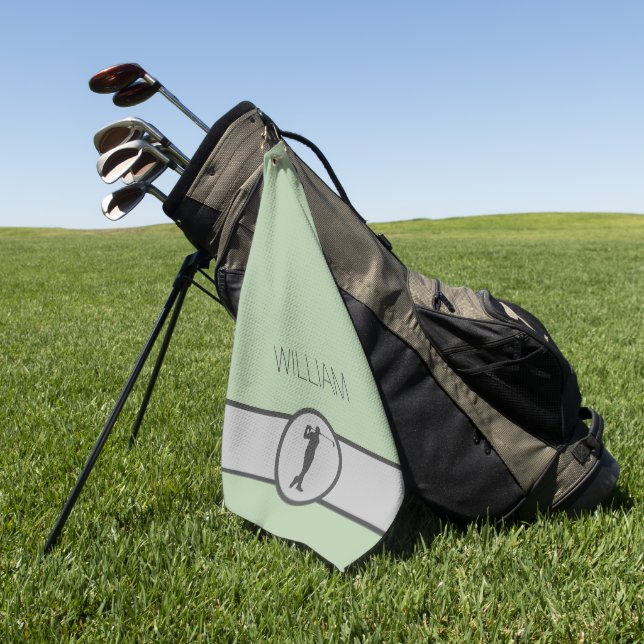 Serviette De Golf Personnalisé Nom personnalisé Cadeaux Golfer (Vert)