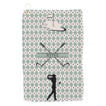 Serviette de golf personnalisée avec monogramme Ar